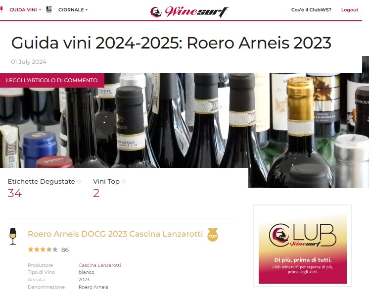 GUIDA VINI 2024-2025 Roero Arneis 2023